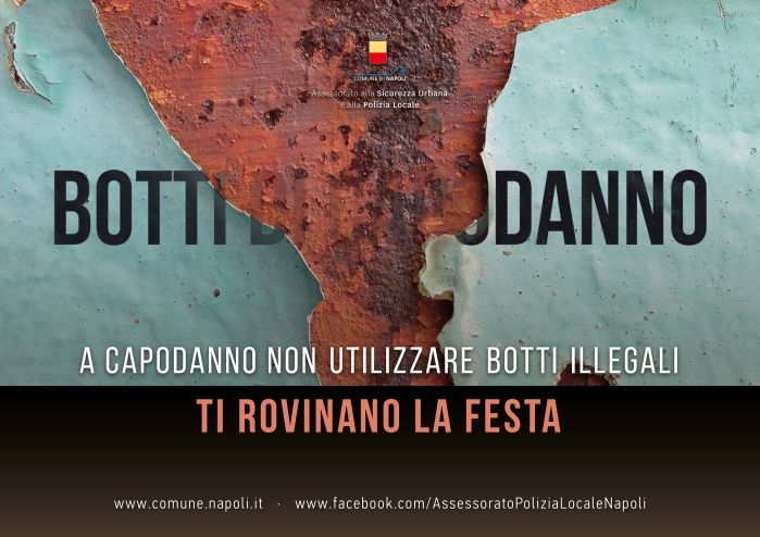 Comune di Napoli, campagna di sensibilizzazione contro i botti illegali: “A Capodanno festeggia col buon senso!”