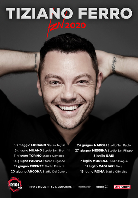 Tiziano Ferro: il grande ritorno negli stadi con il nuovo tour “TZN 2020”
