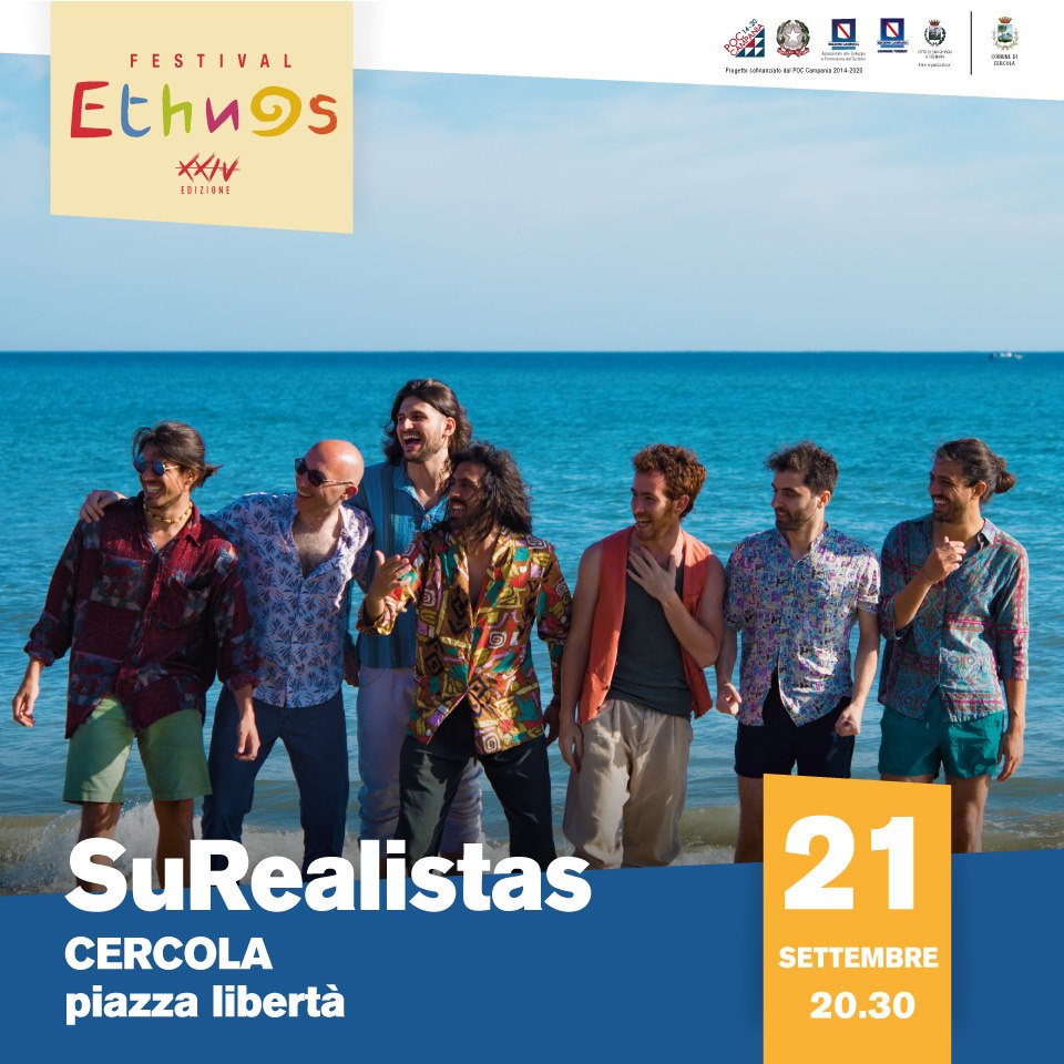 Gli argentini SuRealistas in concerto alla XXIV edizione di Ethnos, festival internazionale di musica etnica, sabato 21 settembre in piazza Libertà a Cercola