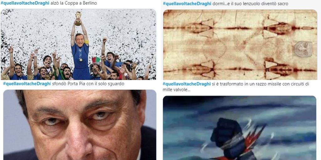 #quellavoltacheDraghi, l’ironia impazza sui social network