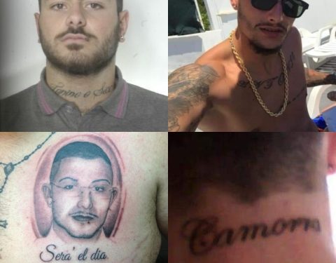 La storia del clan De Luca Bossa di Ponticelli raccontata dai tatuaggi degli eredi di “Tonino ‘o sicco”