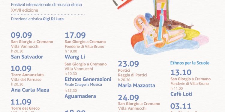 ETHNOS festival, la XXVII edizione dal 9 settembre al 3 novembre: artisti da tutto il mondo in scena in 5 comuni della costa vesuviana