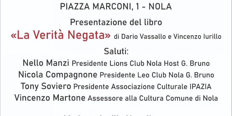 Venerdì 24 febbraio, a Nola, la presentazione del libro “La verità negata. Chi ha ucciso Angelo Vassallo”