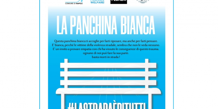 Alla ex Nato di Bagnoli una panchina bianca in memoria delle vittime della strada