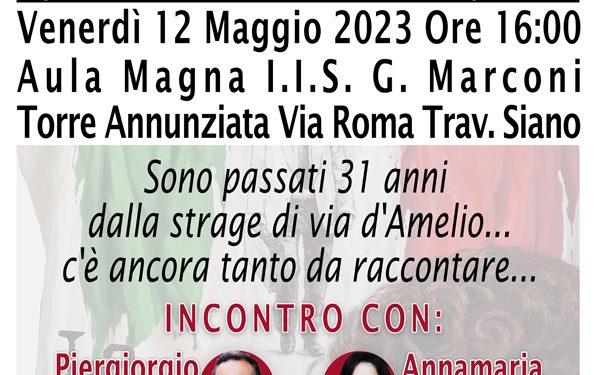 “Raccontare le mafie tra arte e realtà”: a Torre Annunziata, il 12 maggio, Anna Maria Frustaci e Pier Giorgio Morosini