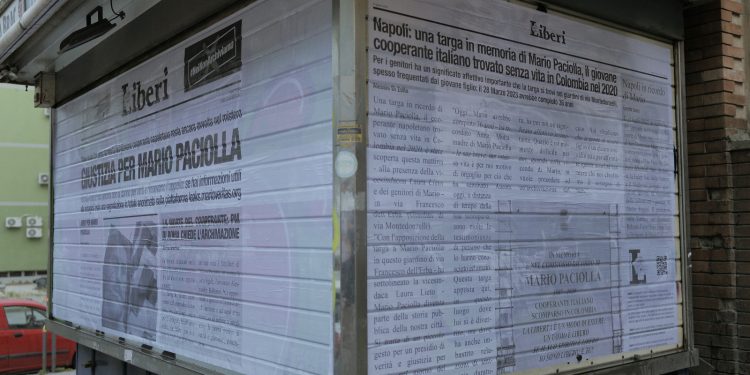 Mario Paciolla: dedicata a Napoli un’edicola con le tappe salienti della vicenda