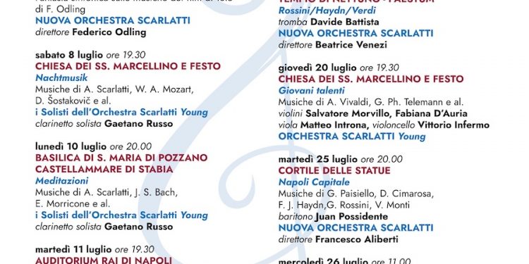 Nuova Orchestra Scarlatti: al via il luglio musicale 2023
