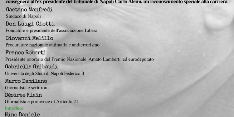 Decima edizione del Premio Nazionale ‘Amato Lamberti’: tra gli ospiti il procuratore Melillo e Don Ciotti