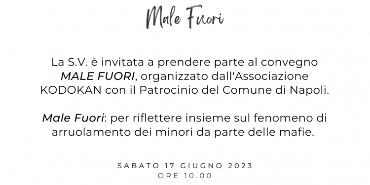 “Male Fuori”: sabato 17 giugno il Real albergo dei poveri ospita convegno organizzato da Kodokan e Comune