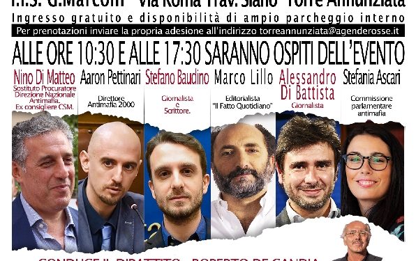 “Ancore della legalità”: a Torre Annunziata, il 29 settembre, Nino Di Matteo, Alessandro Di Battista e Marco Lillo