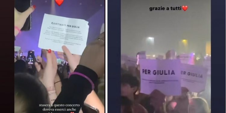 VIDEO-Flash mob per Giulia Cecchettin al concerto di Calcutta: doveva essere in platea