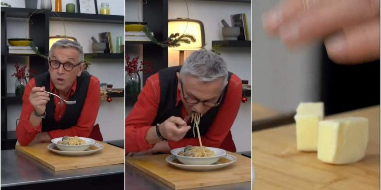 Spaghetti alle vongole, la ricetta di Bruno Barbieri scatena le polemiche: c’è il burro
