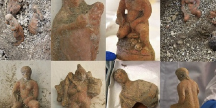 Pompei, un “presepe” dagli scavi: scoperte 13 statuine in terracotta