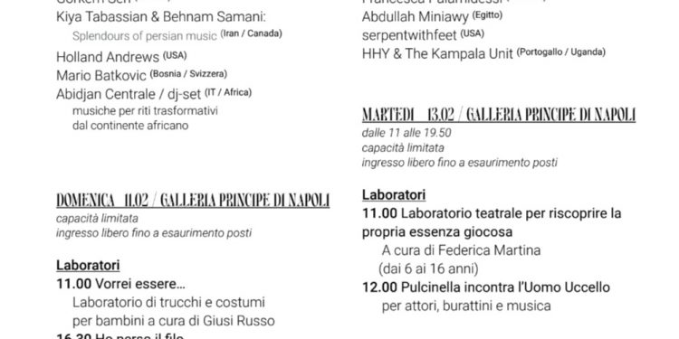 10-11 e 13 febbraio, a Napoli, torna il carnevale sonico