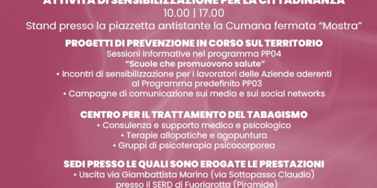 31 maggio: giornale mondiale senza tabacco: le attività informative organizzate dalla Asl Napoli1