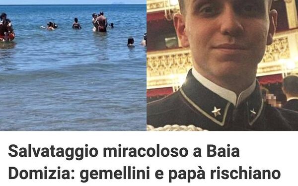 Baia Domizia: giovane allievo della Nunziatella salva padre e figli che rischiavano di annegare