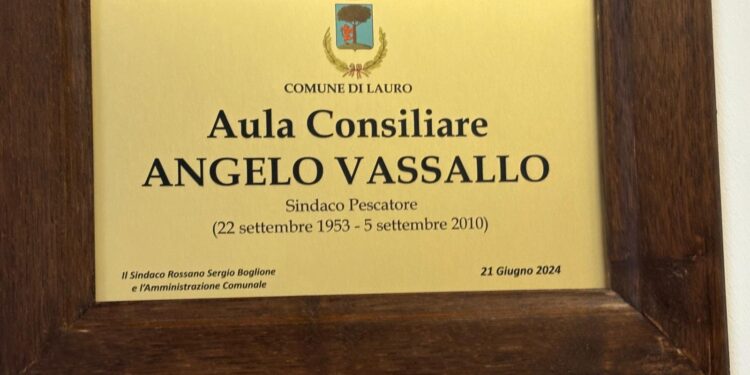 Fondazione Vassallo: “Inaugurata la Sala Consiliare “Angelo Vassallo” al Palazzo Pignatelli di Lauro”
