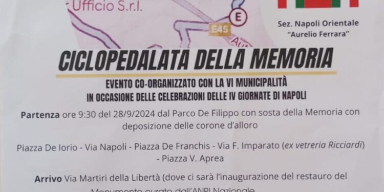Quattro Giornate di Napoli, sabato a Ponticelli la Ciclopedalata della Memoria