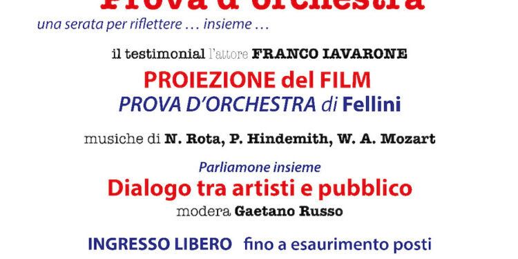 Nuova Orchestra Scarlatti: “Prova d’Orchestra” di Federico Fellini al Cortile delle Statue