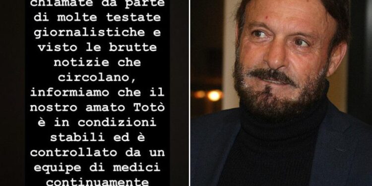 L’ex calciatore Totò Schillaci ricoverato in ospedale in gravi condizioni