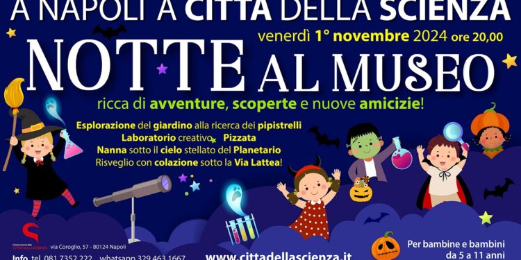 1° novembre, “Notte al museo” a Città della Scienza:  bambini  dormiranno sotto le stelle del Planetario
