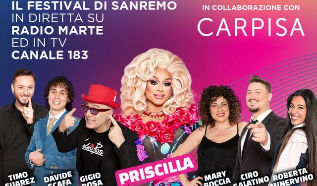 Radio Marte a Sanremo: Priscilla madrina e il 14/2, canzoni d’amore del Festival ballate in strada per San Valentino