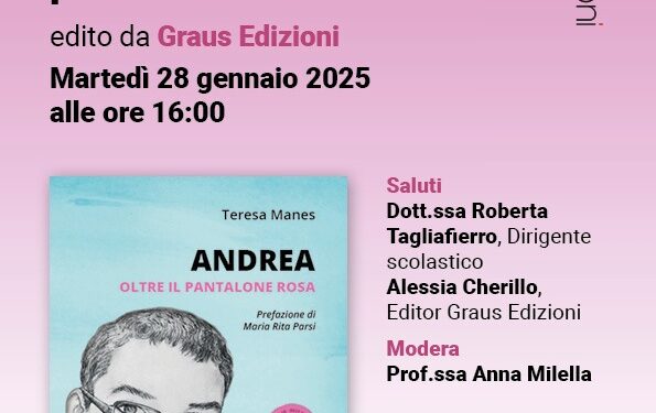 28 gennaio, al liceo Caccioppoli di Napoli, la presentazione del libro “Andrea. Oltre il pantalone rosa”