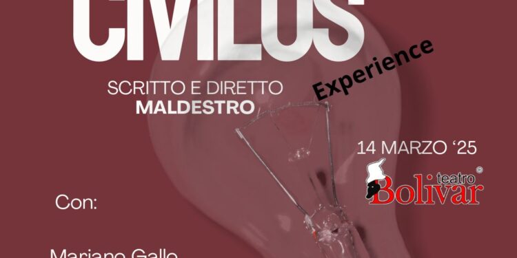 In scena al Teatro Bolivar di Napoli HOMO CIVILUS – EXPERIENCE, scritto e diretto da Maldestro