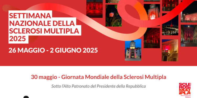 Settimana nazionale della Sclerosi Multipla, l’Italia si tinge di rosso