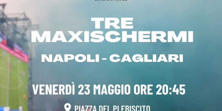 Napoli-Cagliari, disposto l’allestimento di tre maxischermi in città