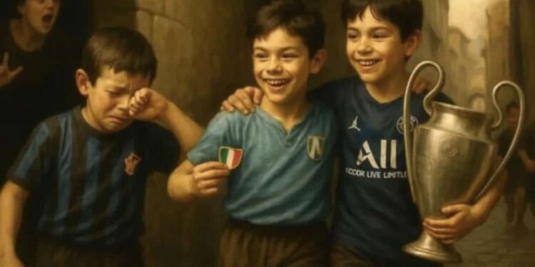 La foto virale che simboleggia la doppia sconfitta dell’Inter