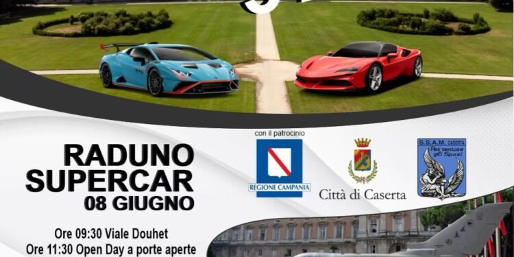 Domenica 8 giugno, a Caserta, raduno supercar
