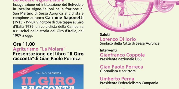 Sessa Aurunca celebra il campione Carmine Saponetti, unico ciclista campano a vincere tappe al Giro d’Italia
