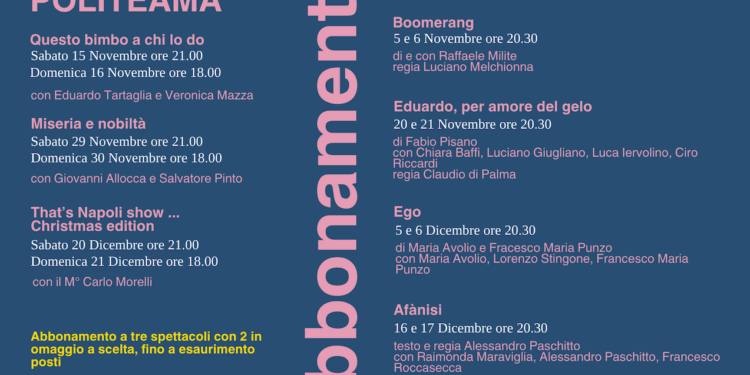 Teatro Politeama: campagna abbonamenti, spettatori tra gli attori