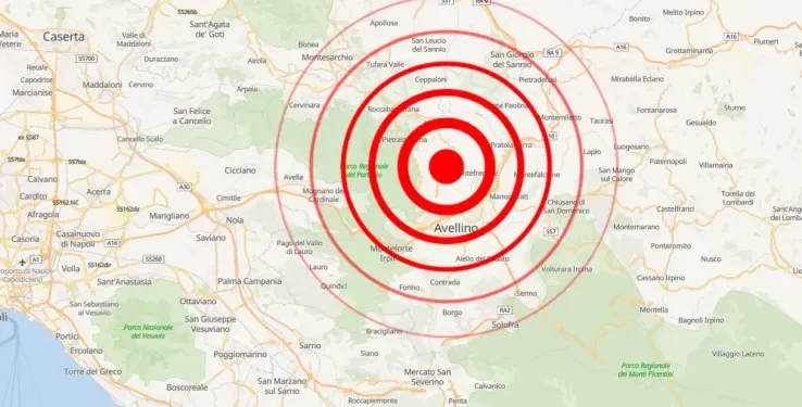 Terremoto ad Avellino: scossa di magnitudo 3.6, epicentro a Grottolella