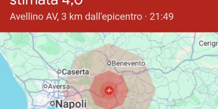 Terremoto in Irpinia, scossa di magnitudo 4.0: paura in tutta la Campania