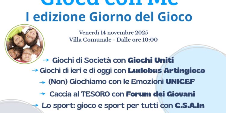 Infanzia, il 14 novembre a Bacoli la Giornata del Diritto al Gioco con l’UNICEF