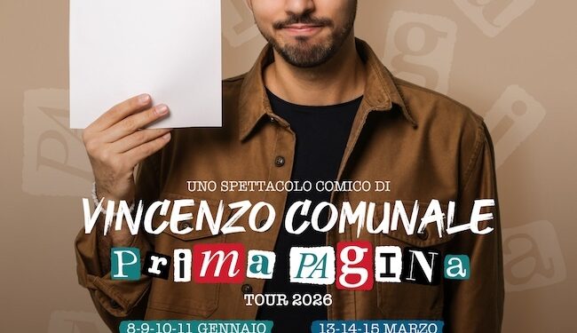 A gennaio 2026 parte da Napoli il nuovo tour italiano di Vincenzo Comunale con tappe in Europa