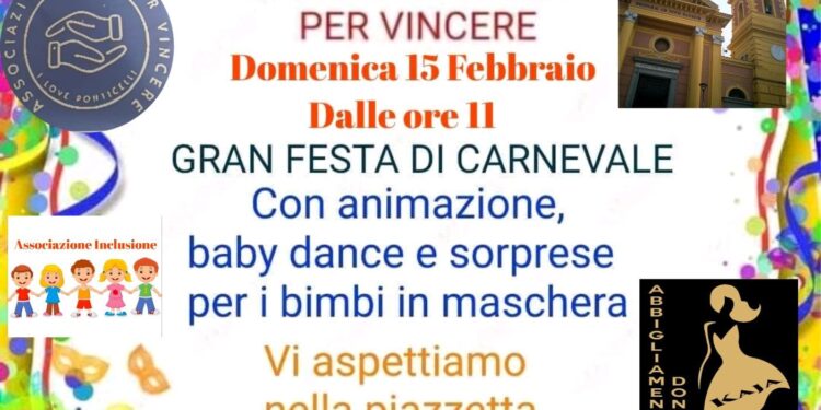 Ponticelli, domenica 15 febbraio, gran Festa di Carnevale: animazione e baby dance