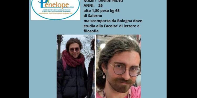 Studente salernitano scomparso a Bologna:  l’appello dei familiari di Davide Proto