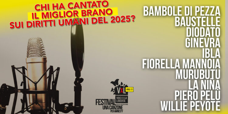Ecco le 10 canzoni finaliste del Premio Amnesty per i big della musica italiana