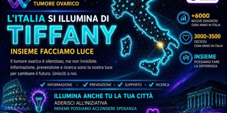 “Mi illumino di tiffany”: venerdì 8 maggio l’Italia si veste di verde per le donne con tumore ovarico