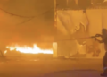 VIDEO-Poggioreale: Napoli Est, vasto incendio in un capannone a Poggioreale