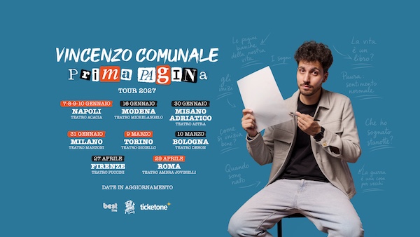 Vincenzo Comunale riparte con il tour 2027: nuove date in tutta Italia