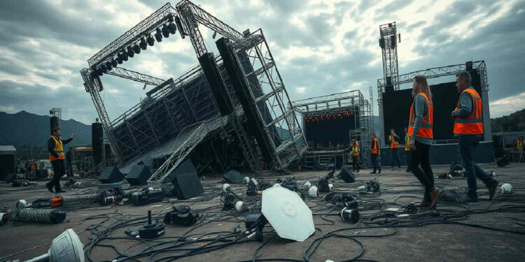 Crolla il palco all’ex Base Nato di Bagnoli: nessun ferito, eventi confermati