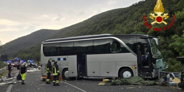 Schianto sulla statale 79: sei morti e numerosi feriti nello scontro tra autobus, auto e camper