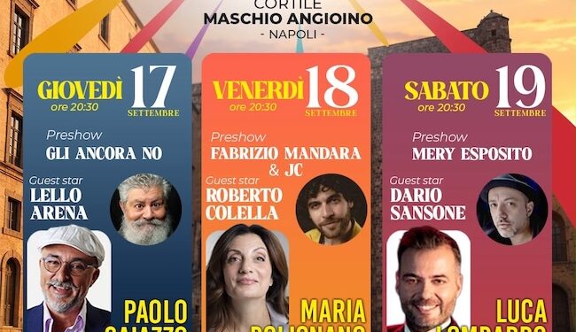 Cortile in Festa 2026, tre serate di teatro e musica al Maschio Angioino: il programma