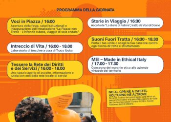 “La Piazza non Tratta”: 95 valigie vuote a Napoli per la XX Giornata europea contro la tratta di esseri umani