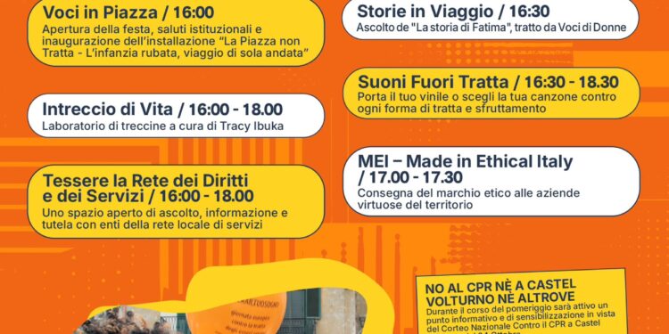 “La Piazza non Tratta”: 95 valigie vuote a Napoli per la XX Giornata europea contro la tratta di esseri umani