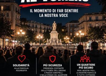 Vomero, sabato in piazza Vanvitelli una marcia pacifica contro la violenza: «La sicurezza è un diritto di tutti»